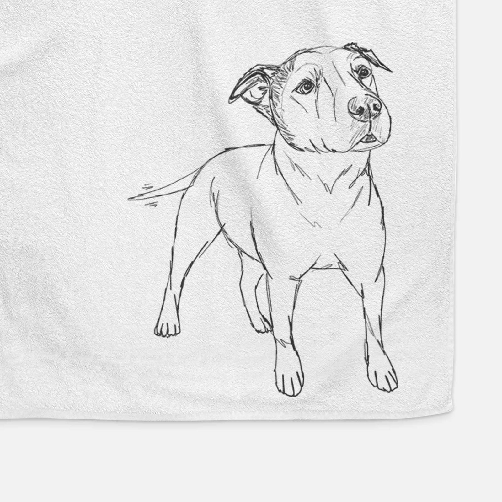 Doodled Bruno the American Staffordshire Terrier Decorative Hand Towel