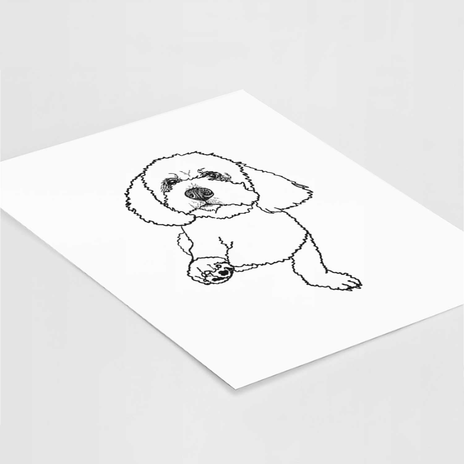 Doodled Buddy the Bichon Frise Art Print
