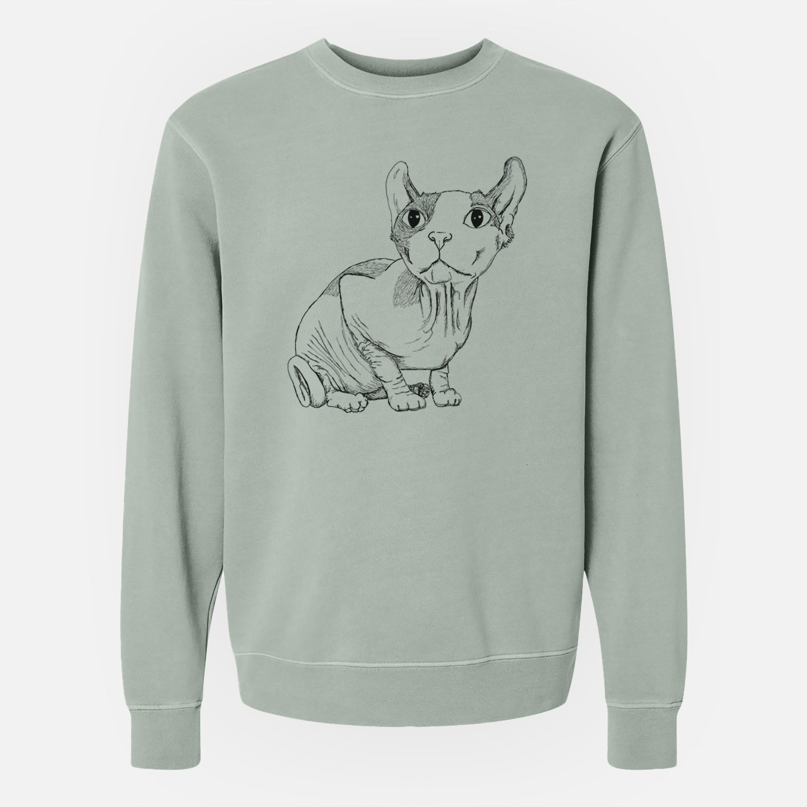 Doodled Bug the Sphynx - Unisex Pigment Dyed Crew Sweatshirt