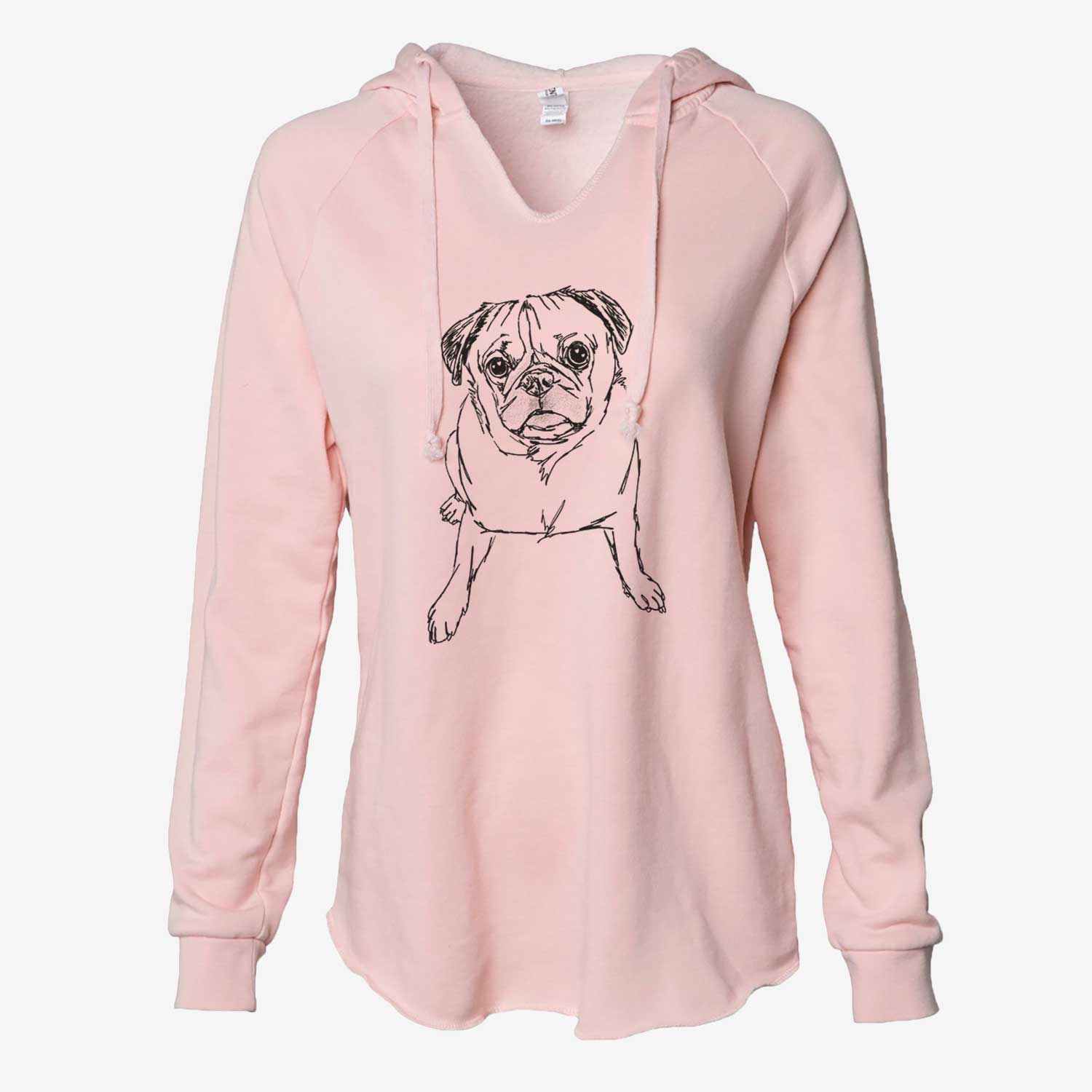 Doodled Bugsy the Pug - Cali Wave Hooded Sweatshirt