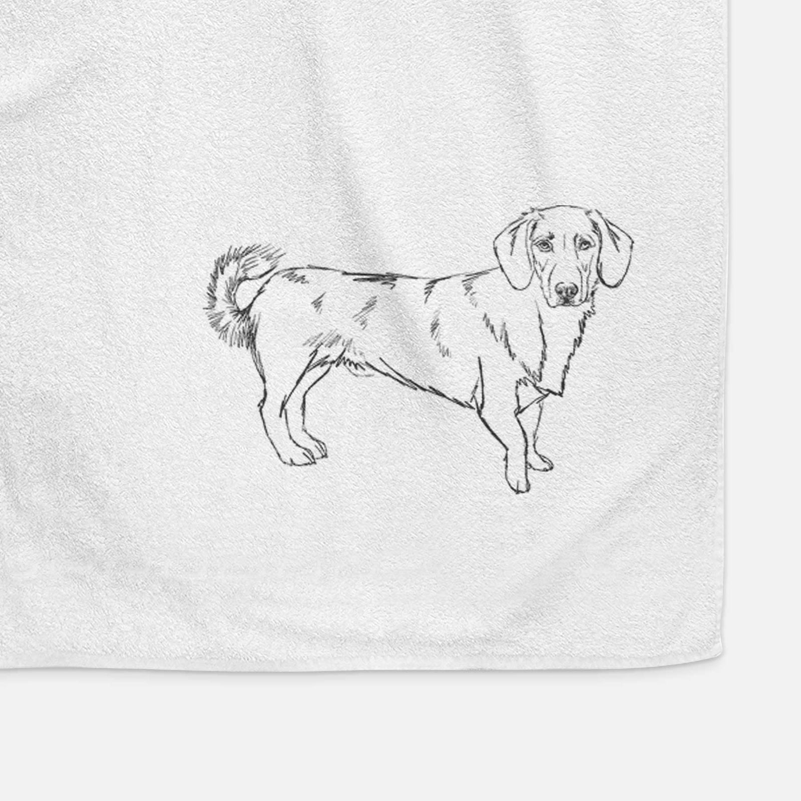 Doodled Buster the Basset Hound Mix Decorative Hand Towel