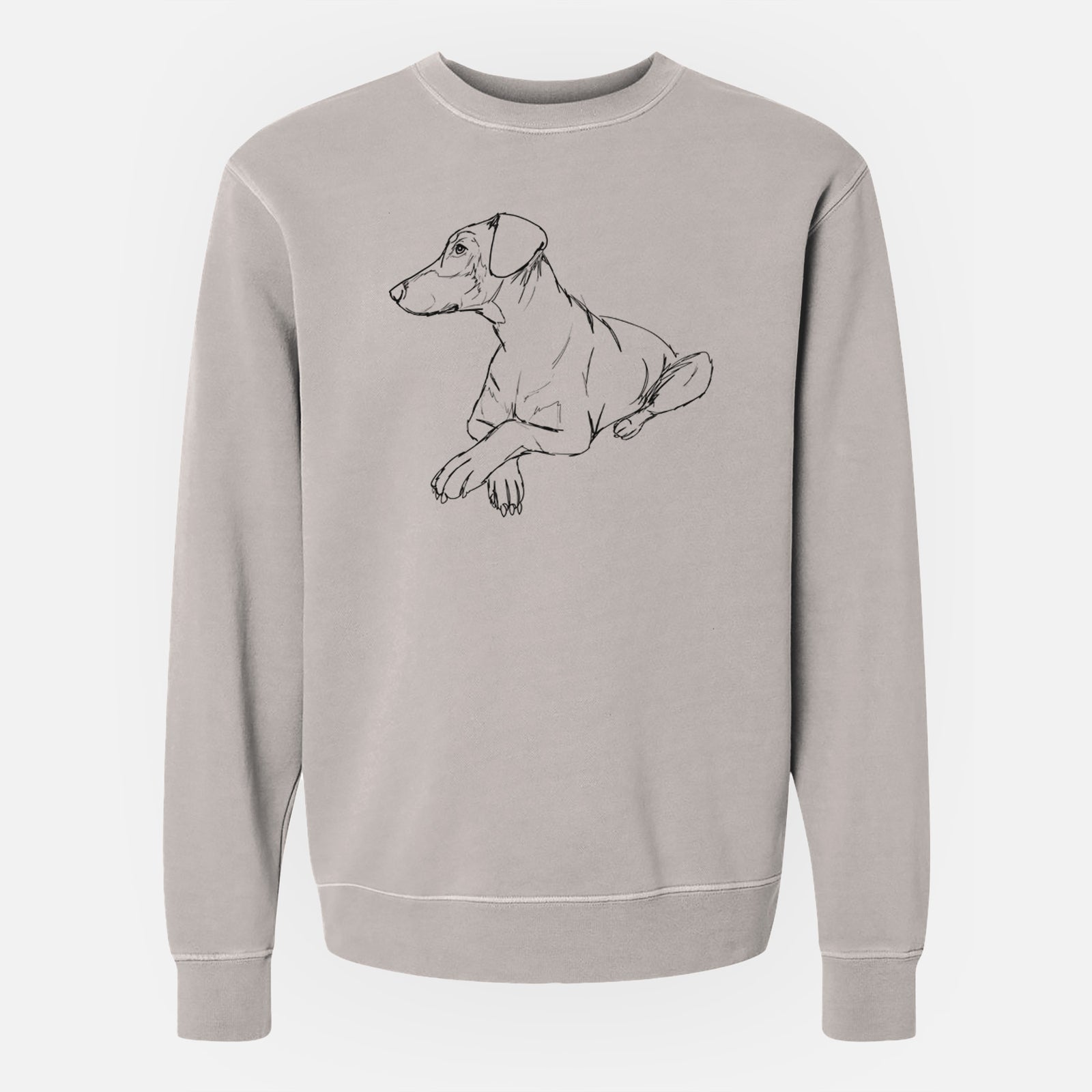 Doodled Caesar the Doberman Pinscher - Unisex Pigment Dyed Crew Sweatshirt