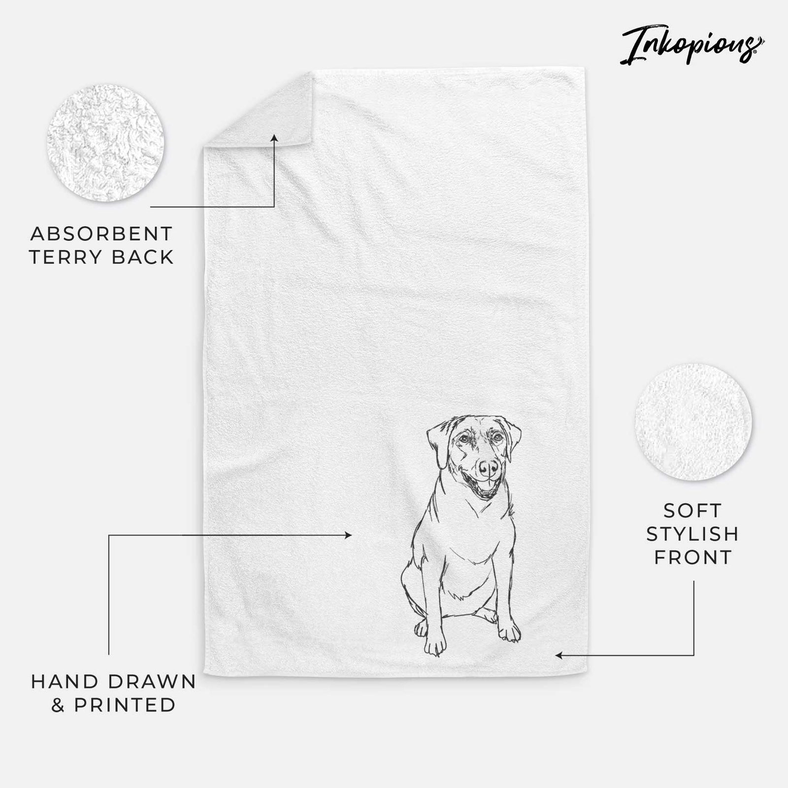 Doodled Callie the Labrador Retriever Decorative Hand Towel