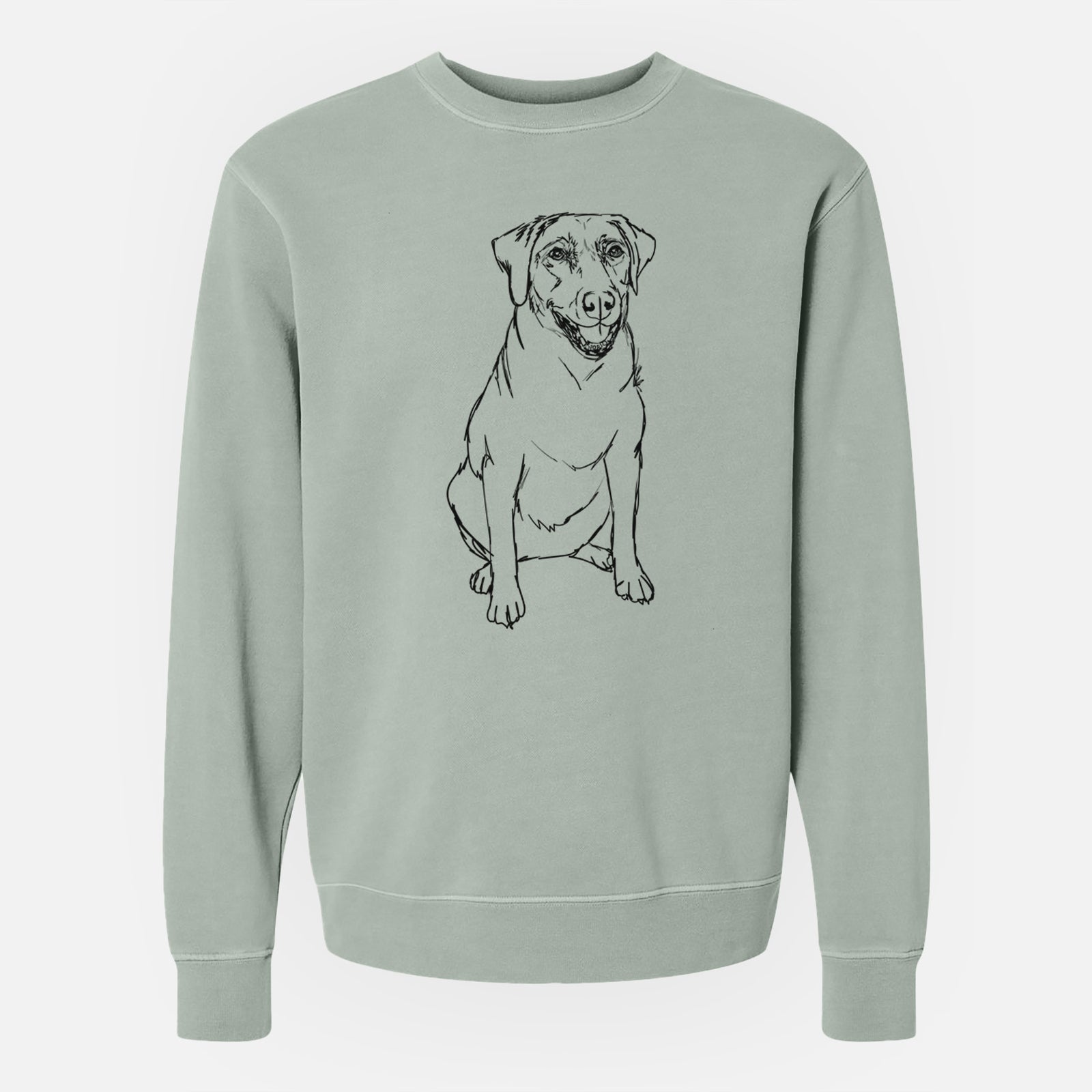 Doodled Callie the Labrador Retriever - Unisex Pigment Dyed Crew Sweatshirt