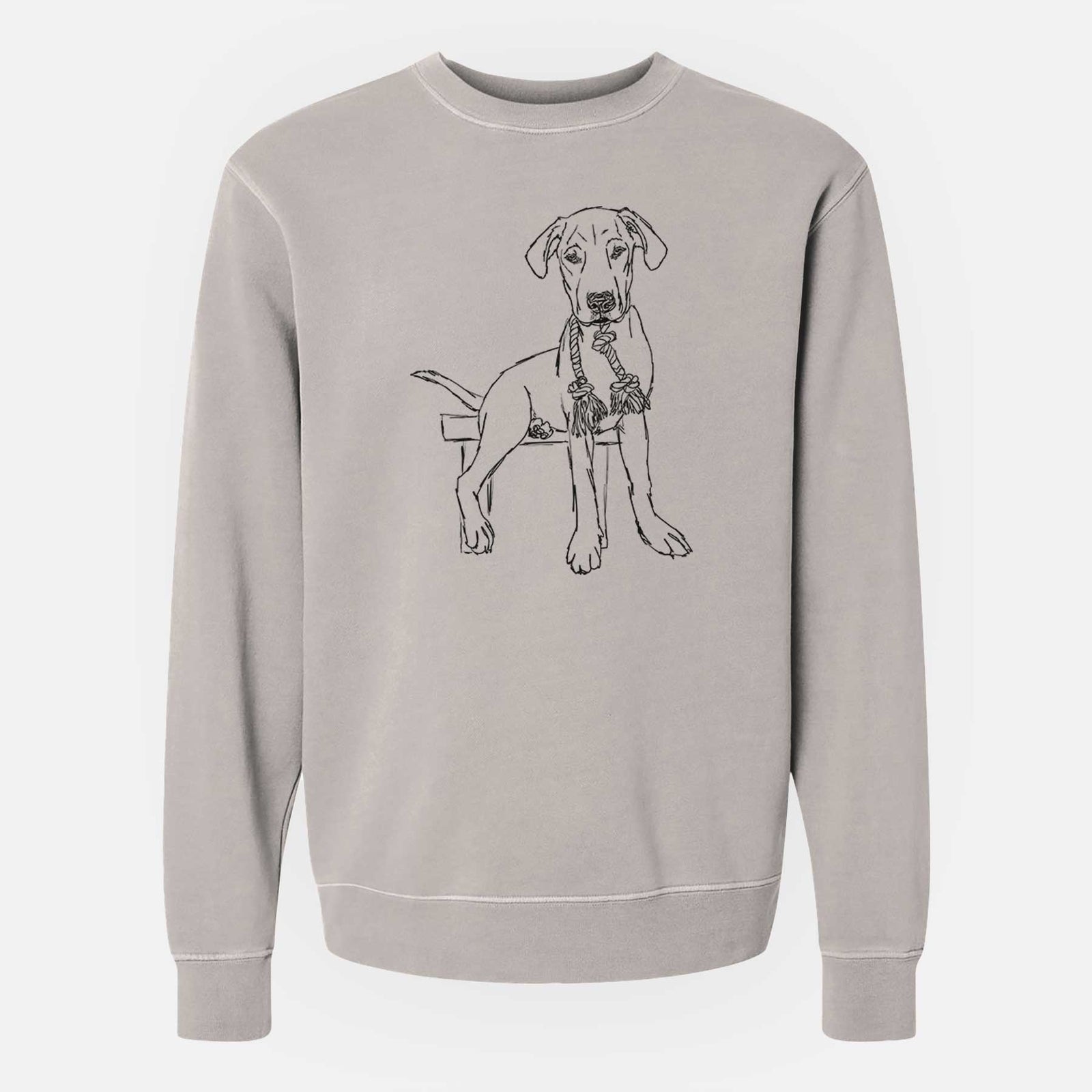 Doodled Carson the Mixed Breed - Unisex Pigment Dyed Crew Sweatshirt