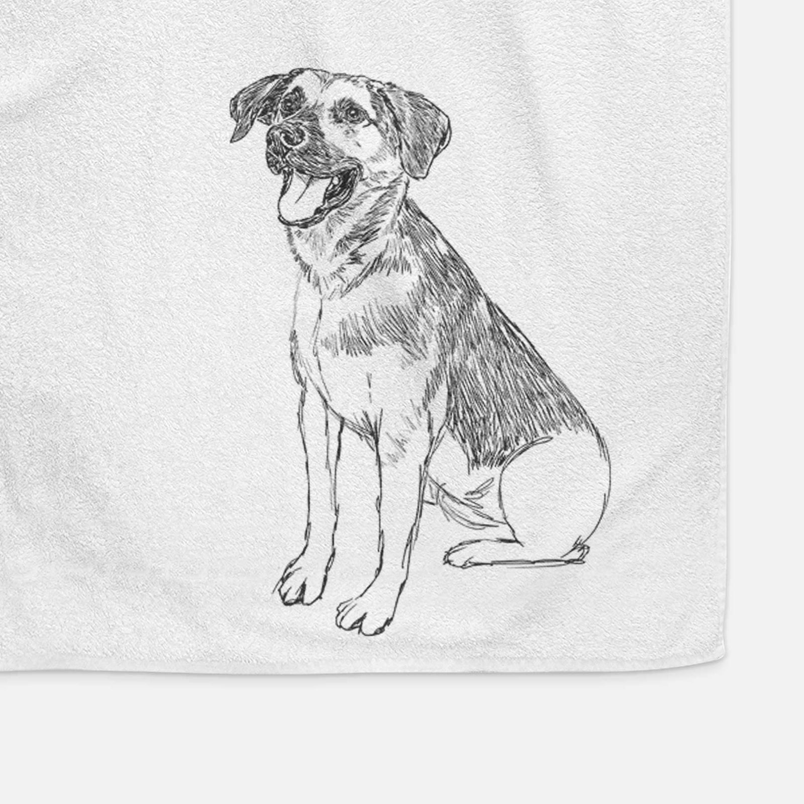Doodled Caymus the Shepherd Mix Decorative Hand Towel