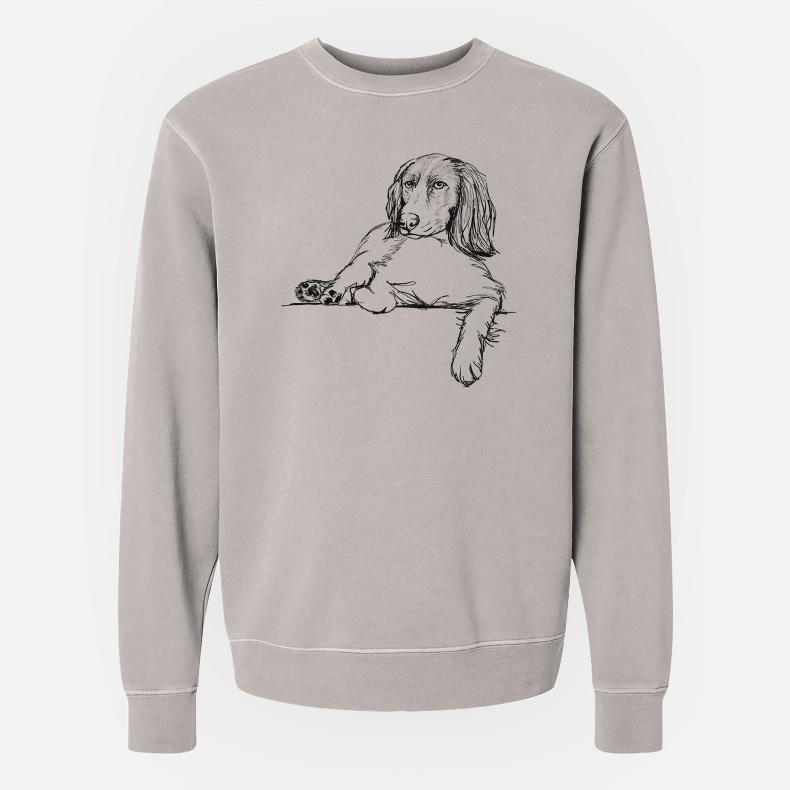 Doodled Chalupa Batman the Boykin Spaniel - Unisex Pigment Dyed Crew Sweatshirt