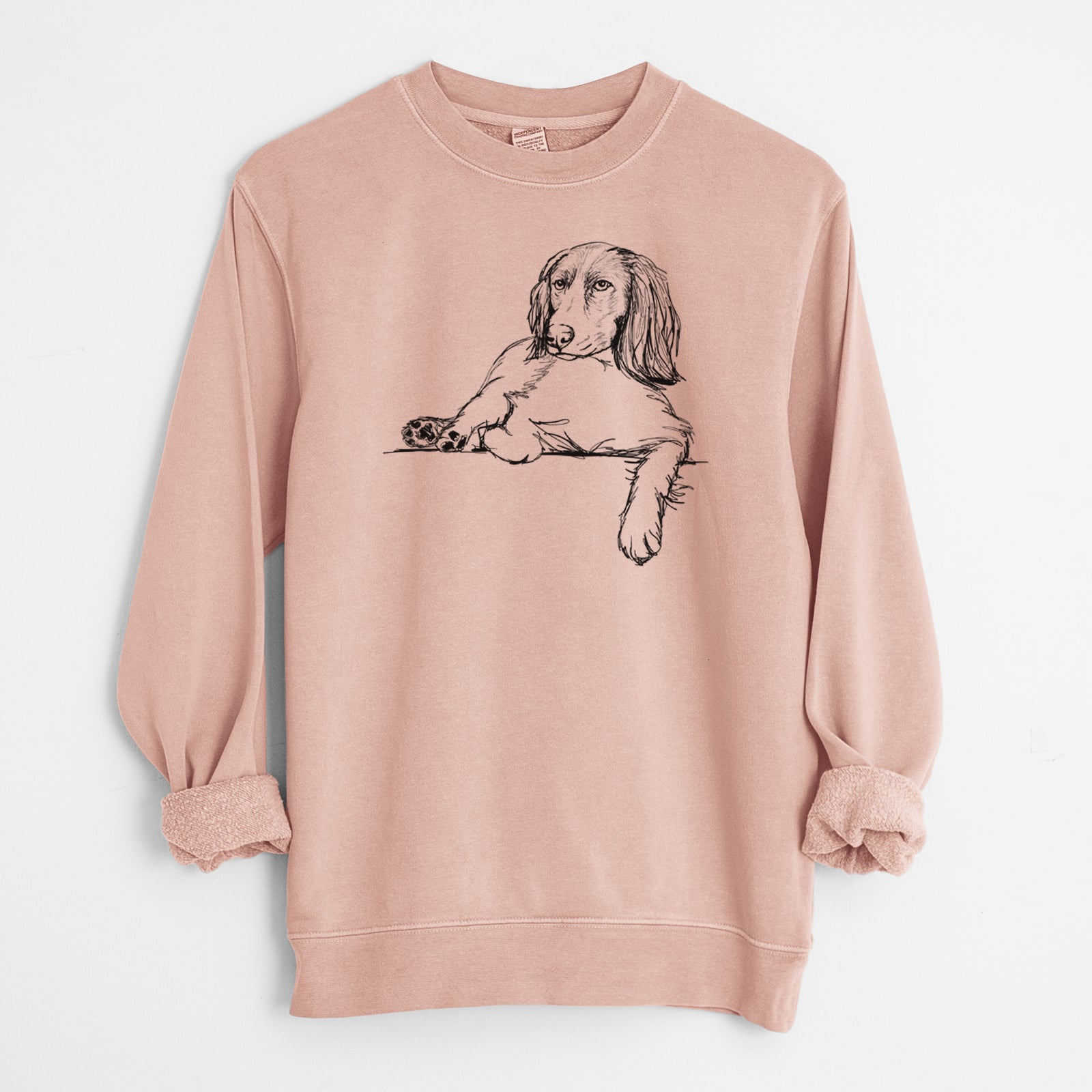 Doodled Chalupa Batman the Boykin Spaniel - Unisex Pigment Dyed Crew Sweatshirt