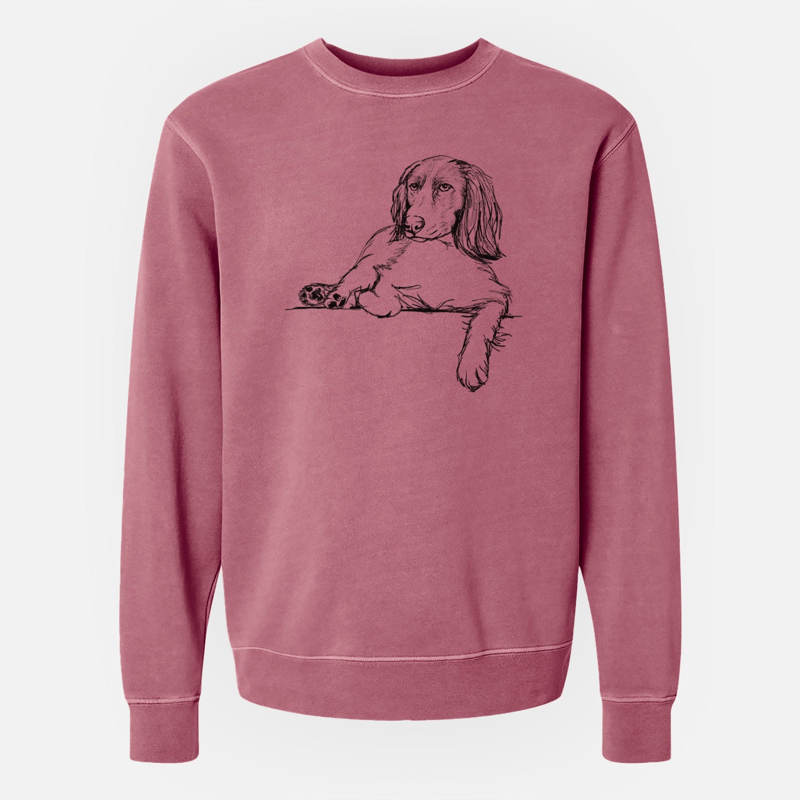 Doodled Chalupa Batman the Boykin Spaniel - Unisex Pigment Dyed Crew Sweatshirt