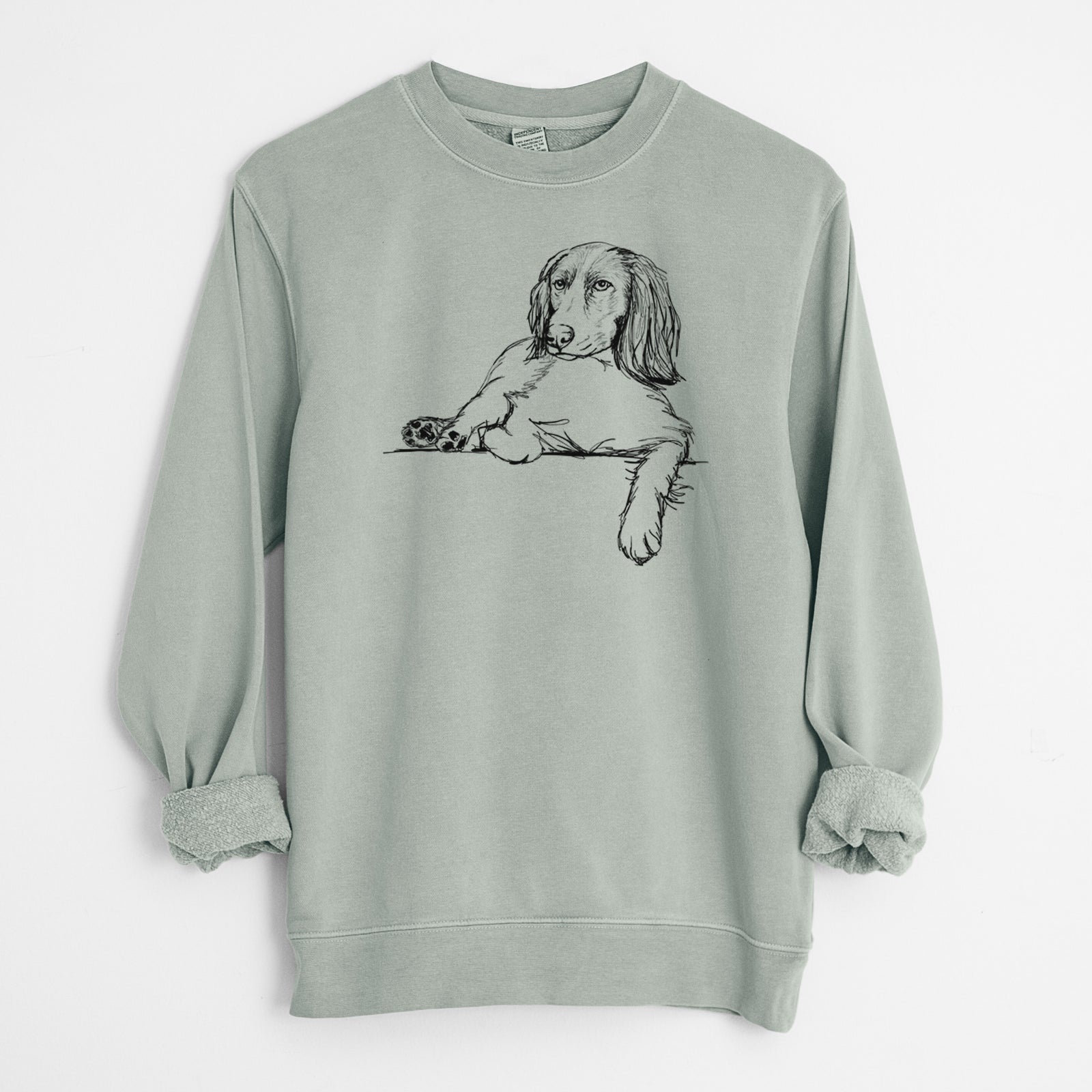 Doodled Chalupa Batman the Boykin Spaniel - Unisex Pigment Dyed Crew Sweatshirt