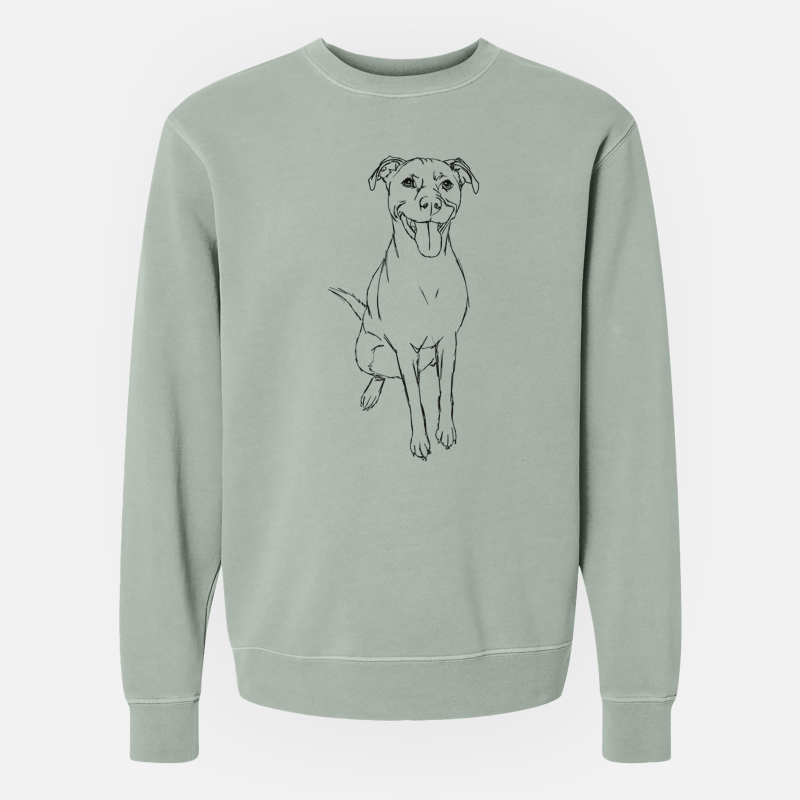 Doodled Charlee Girl the Yellow Lab - Unisex Pigment Dyed Crew Sweatshirt