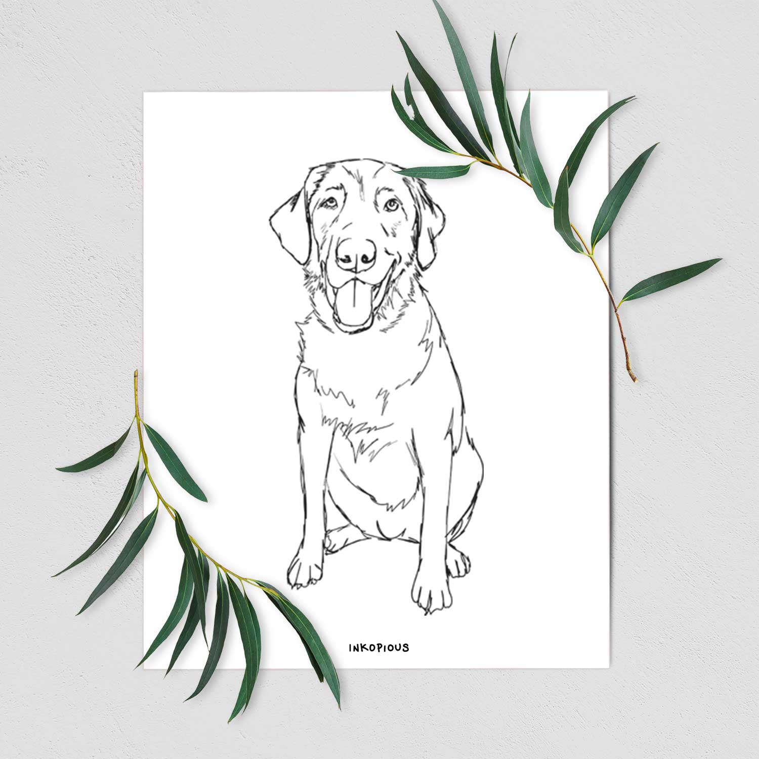 Doodled Charlie the Labrador Retriever Art Print