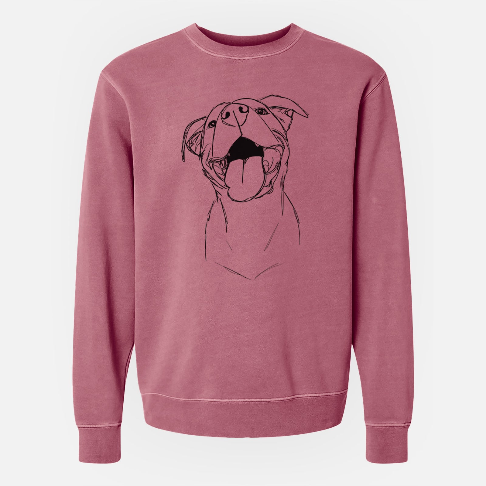 Doodled Charlie the American Staffordshire Catahoula Mix - Unisex Pigment Dyed Crew Sweatshirt