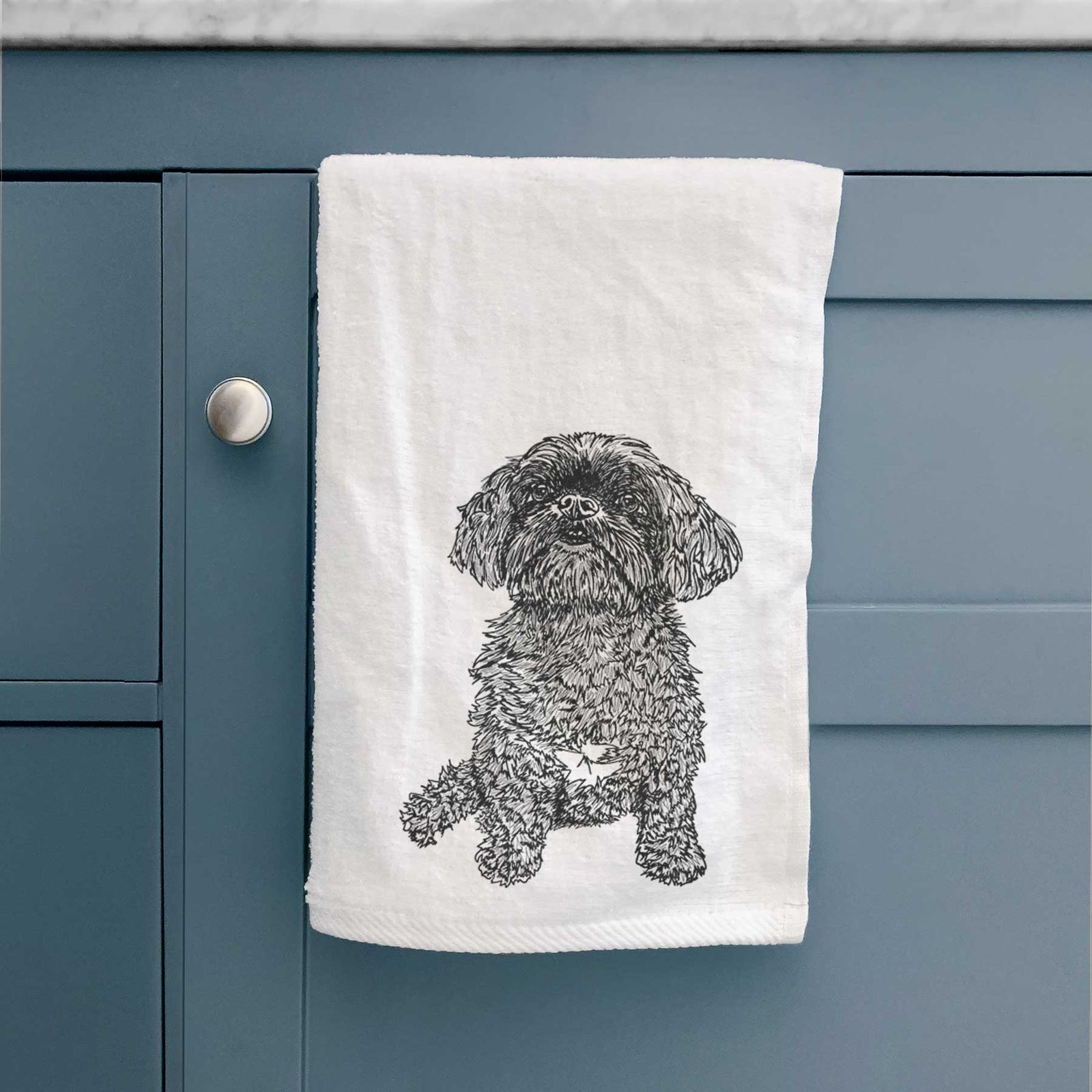 Doodled Chewie the Peekapoo Decorative Hand Towel