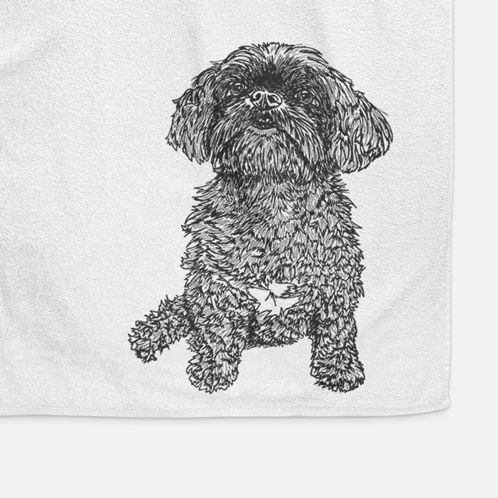 Doodled Chewie the Peekapoo Decorative Hand Towel