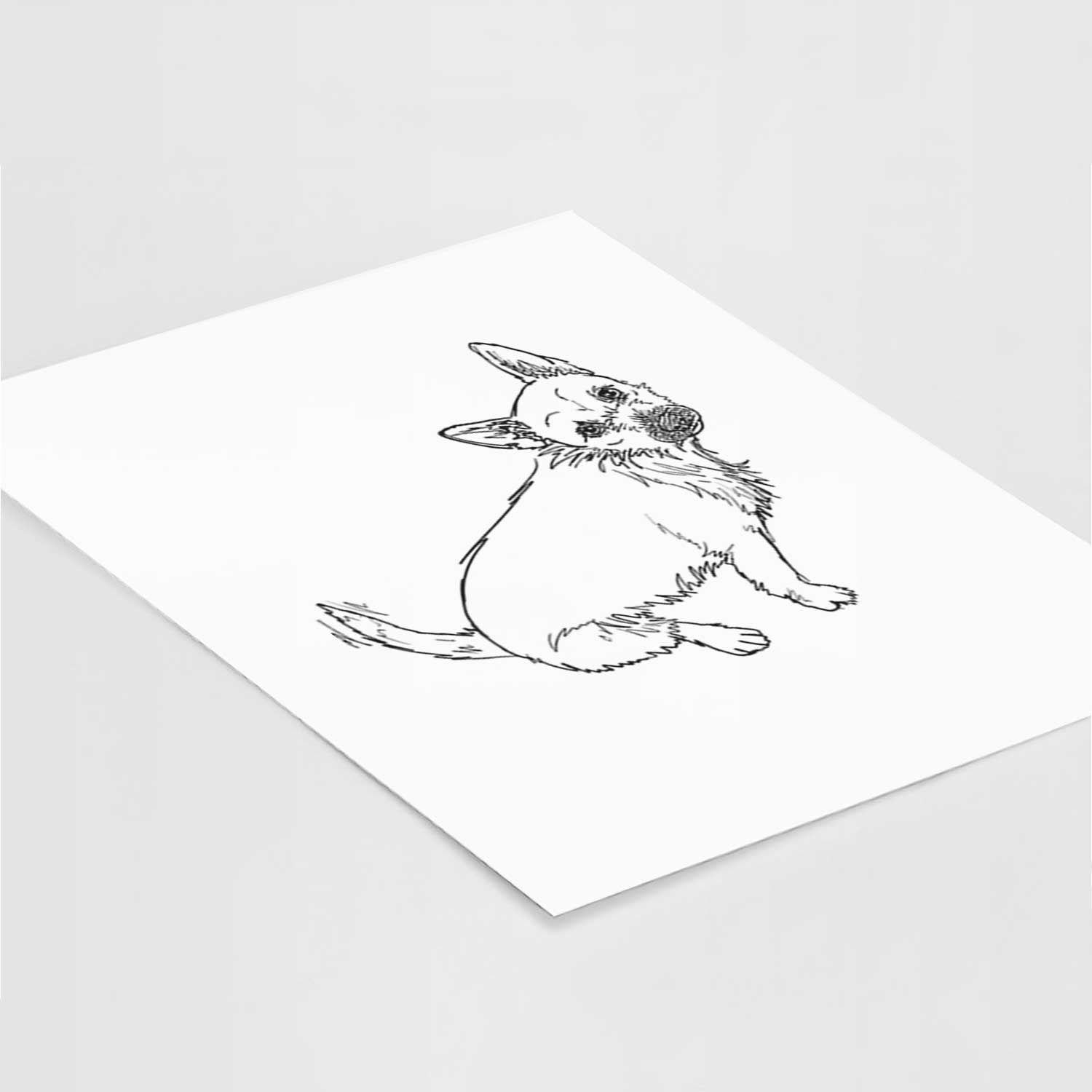 Doodled Chewy the Super Mutt Art Print