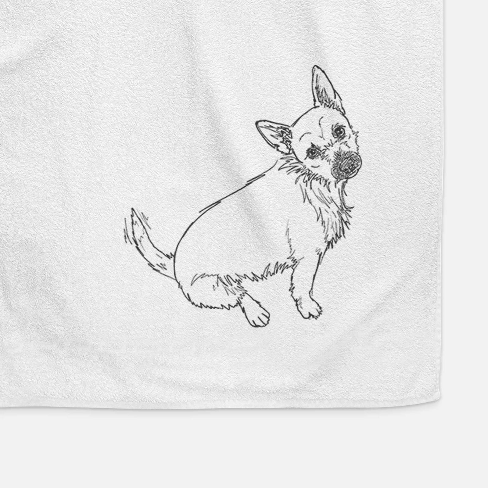 Doodled Chewy the Super Mutt Decorative Hand Towel