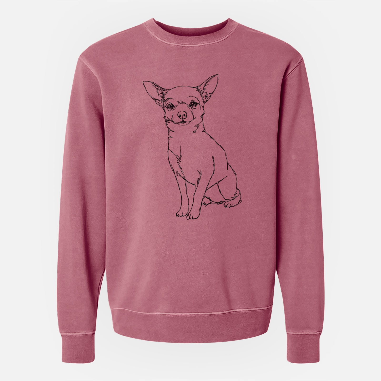 Doodled Chihuahua the - Unisex Pigment Dyed Crew Sweatshirt