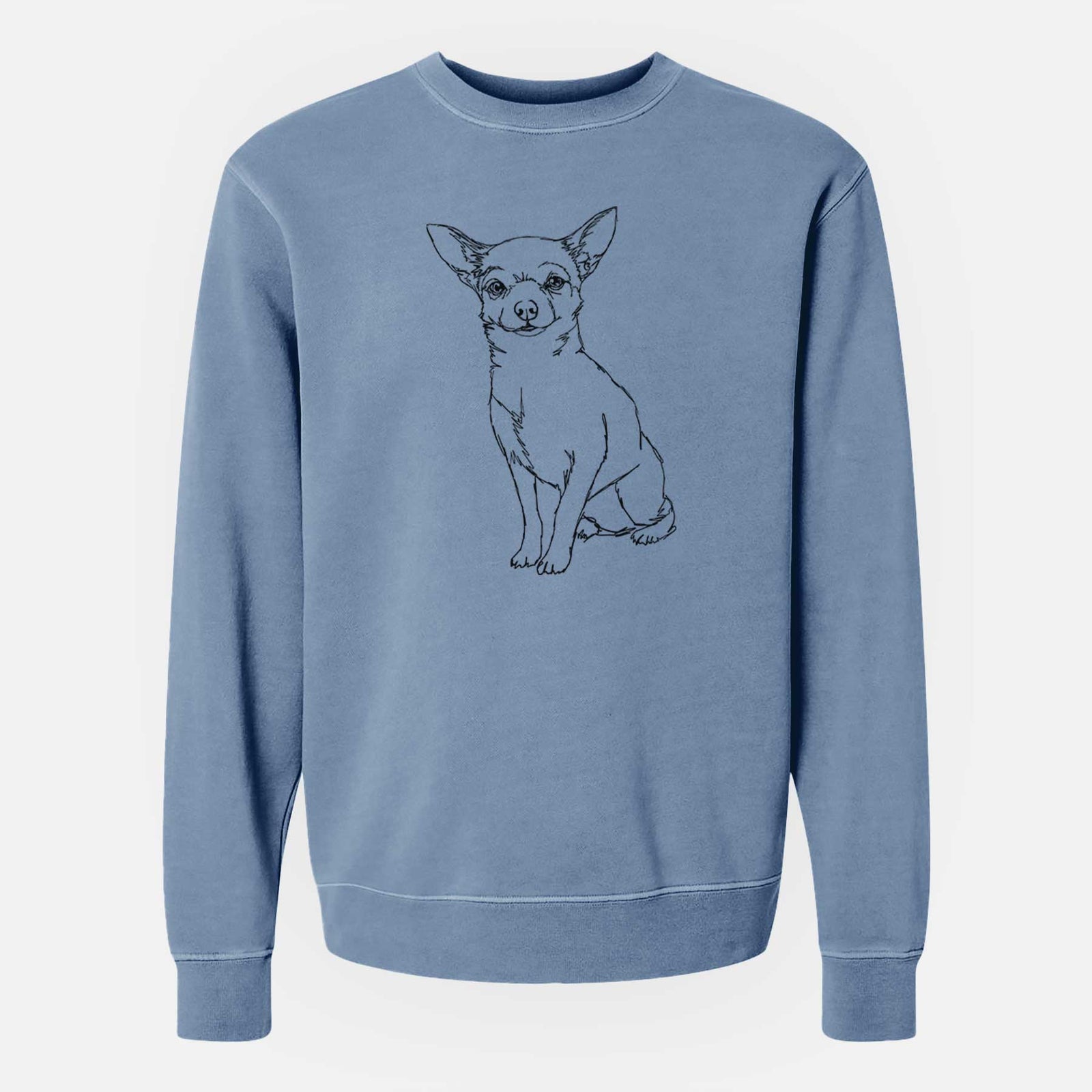 Doodled Chihuahua the - Unisex Pigment Dyed Crew Sweatshirt