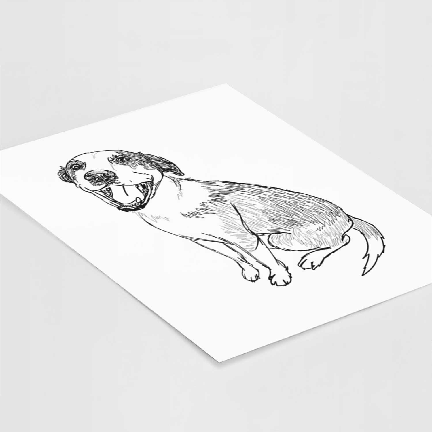 Doodled Clyde the Hound Mix Art Print