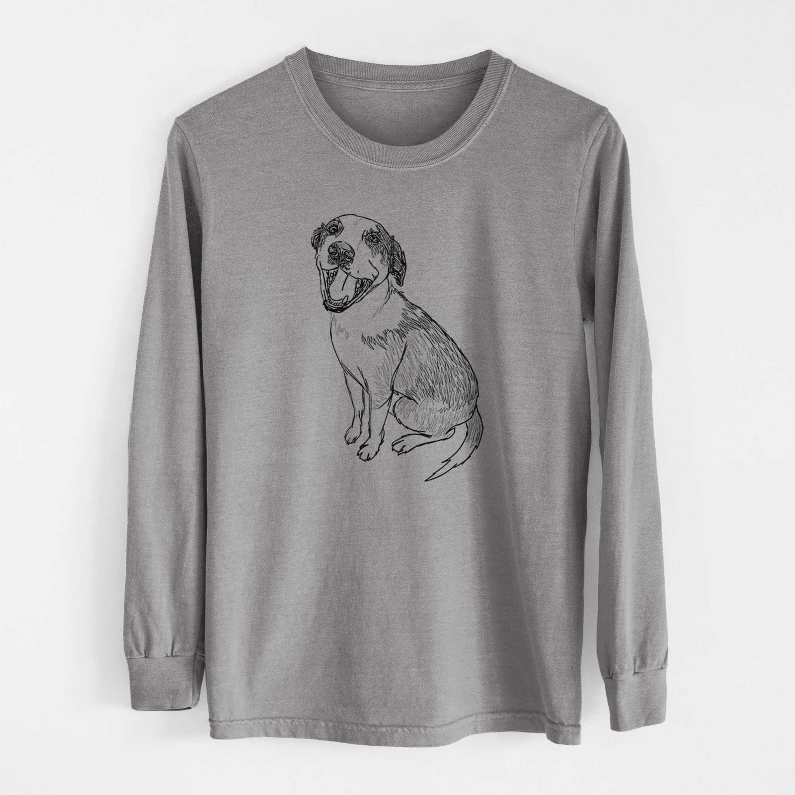 Doodled Clyde the Hound Mix - Heavyweight 100% Cotton Long Sleeve