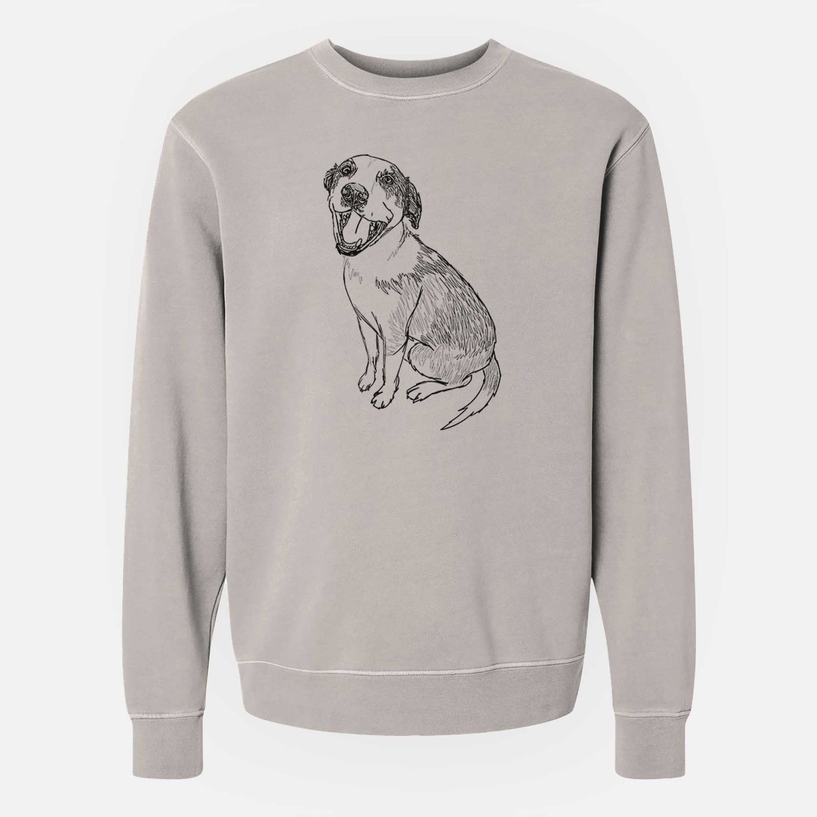 Doodled Clyde the Hound Mix - Unisex Pigment Dyed Crew Sweatshirt