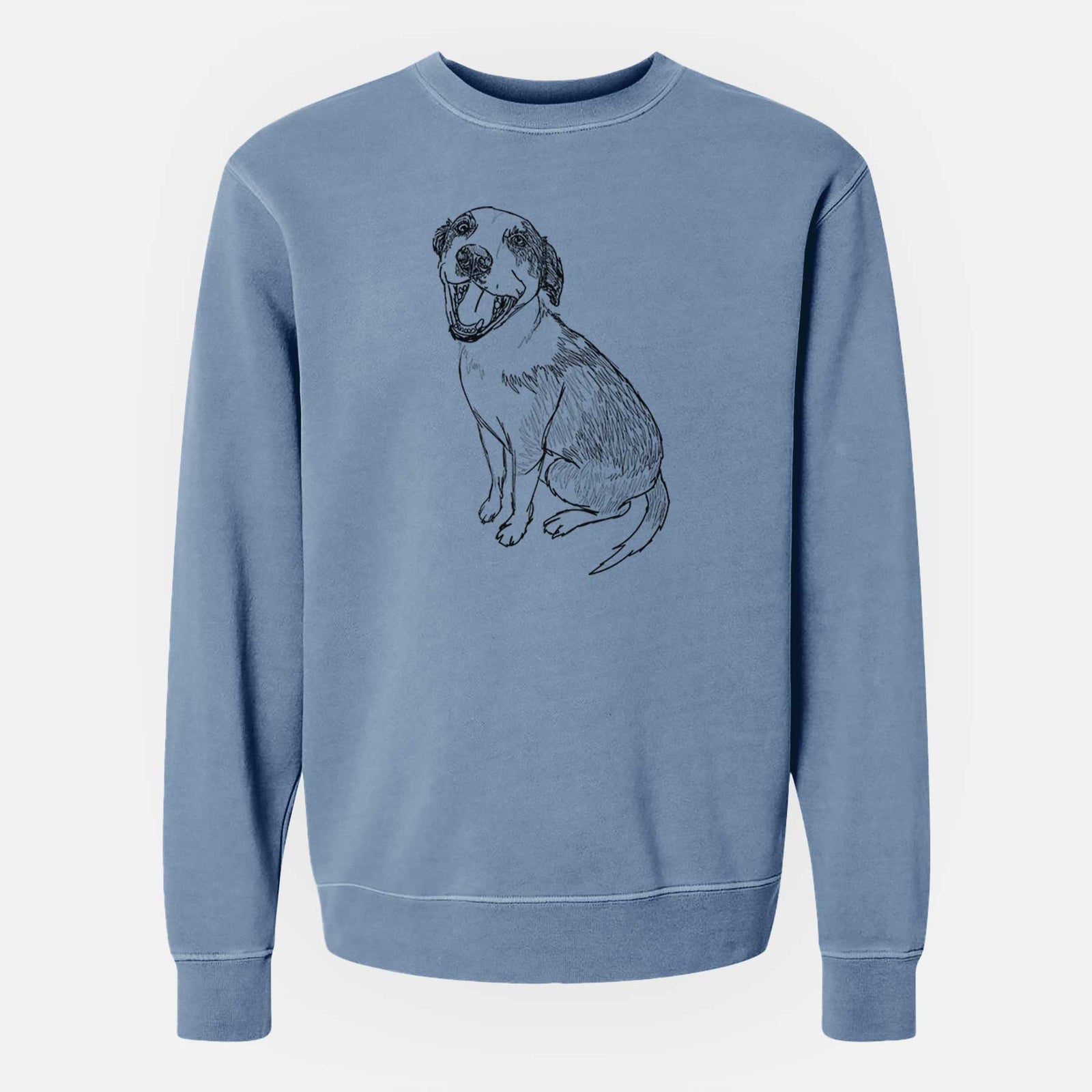 Doodled Clyde the Hound Mix - Unisex Pigment Dyed Crew Sweatshirt