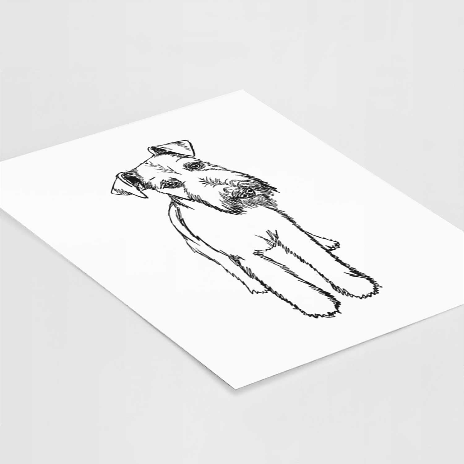 Doodled Colbi the Welsh Terrier Art Print