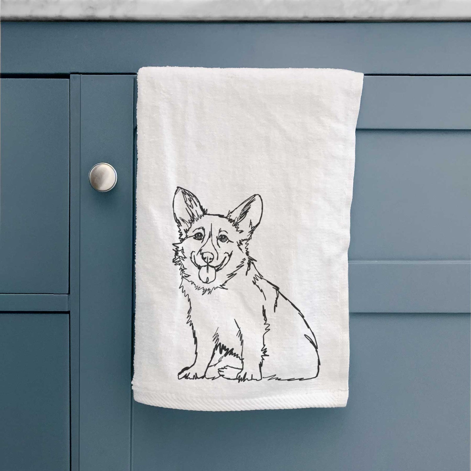 Doodled Corgi Decorative Hand Towel
