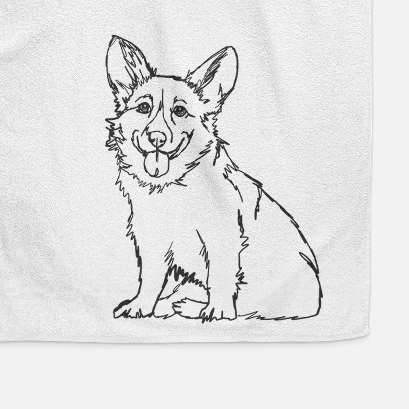 Doodled Corgi Decorative Hand Towel
