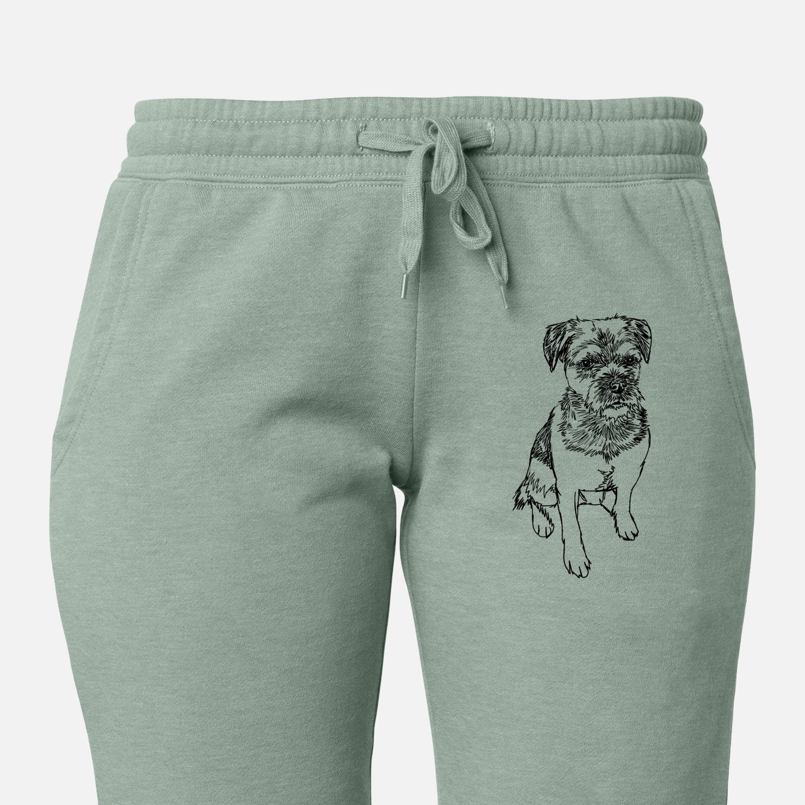Doodled Cosmo the Border Terrier - Women's Cali Wave Joggers