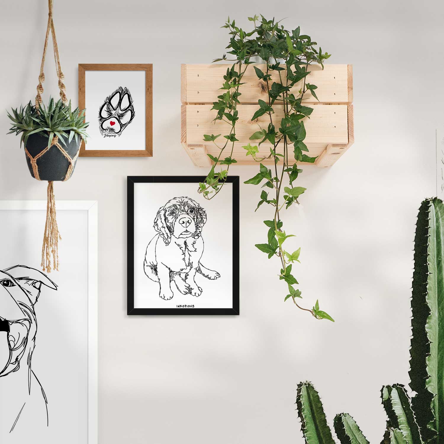 Doodled Crazy Raisin the Cocker Spaniel Art Print