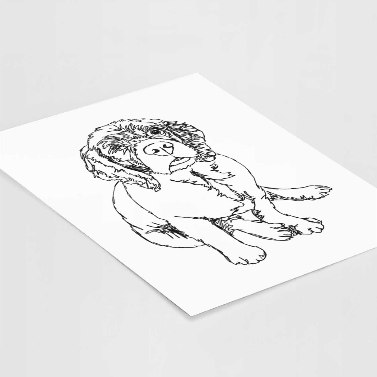 Doodled Crazy Raisin the Cocker Spaniel Art Print