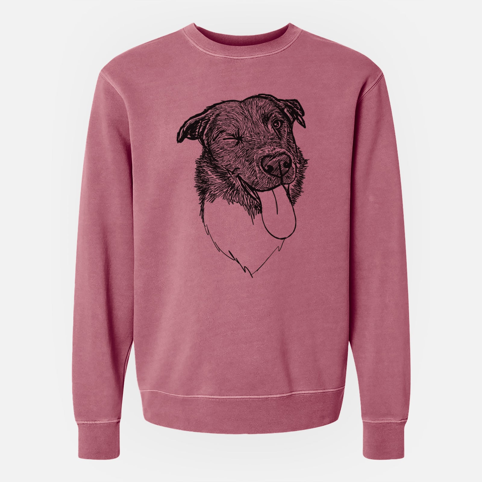 Doodled Cy the Boder Collie - Unisex Pigment Dyed Crew Sweatshirt