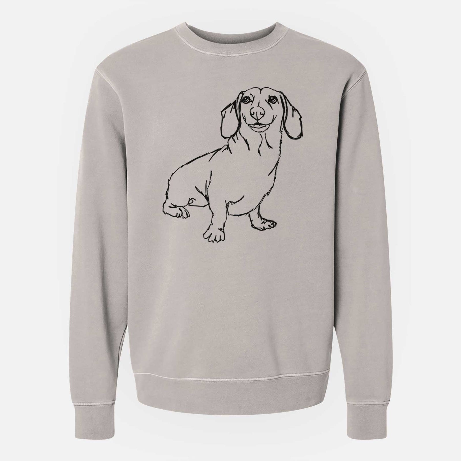 Doodled Dachshund the - Unisex Pigment Dyed Crew Sweatshirt