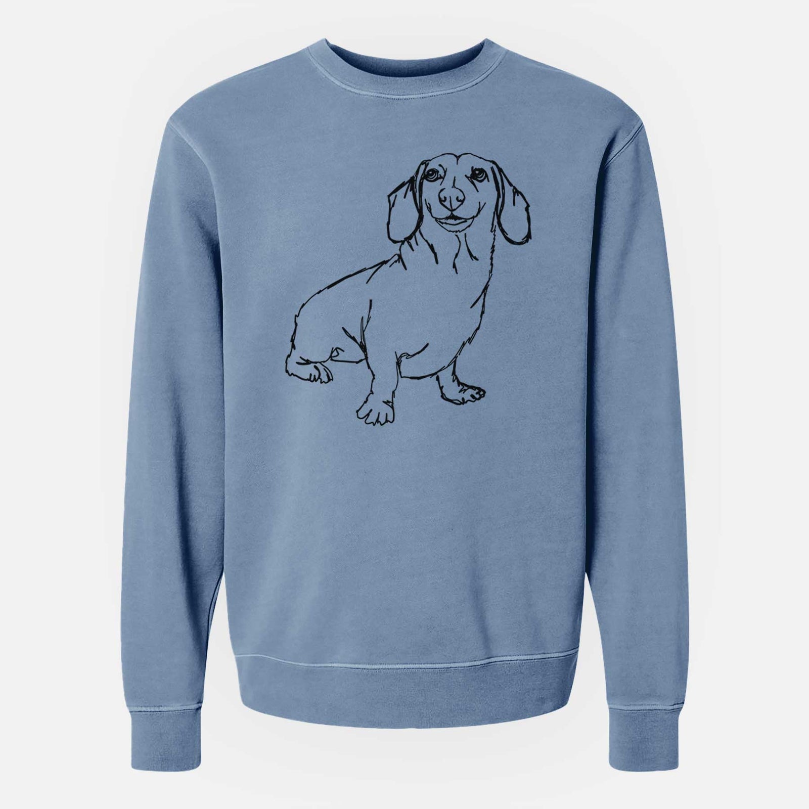 Doodled Dachshund the - Unisex Pigment Dyed Crew Sweatshirt