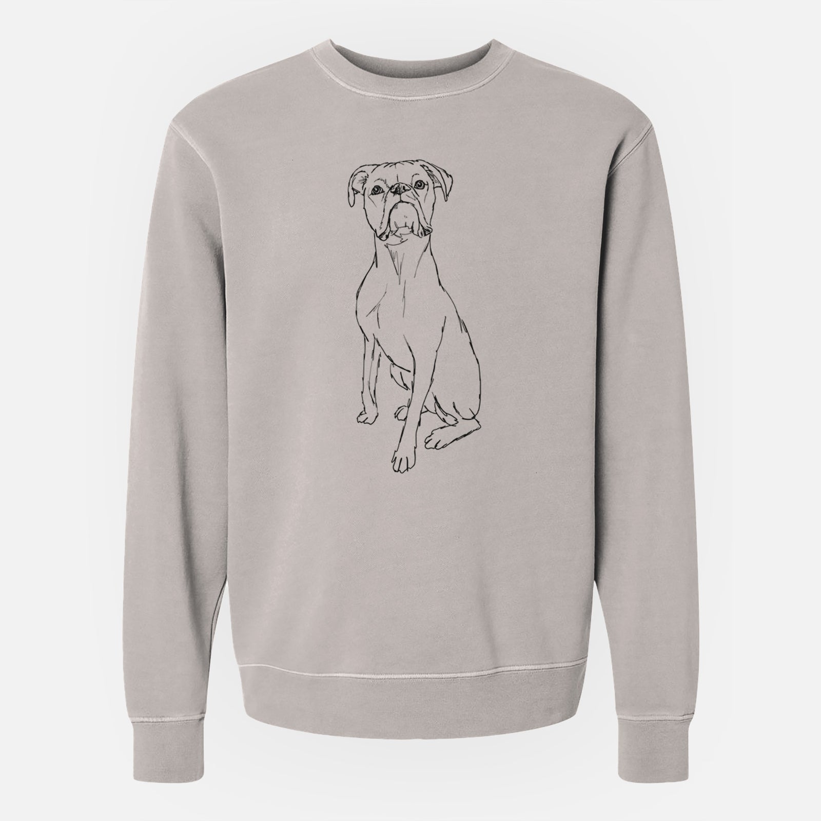 Doodled Daisy the Boxer - Unisex Pigment Dyed Crew Sweatshirt