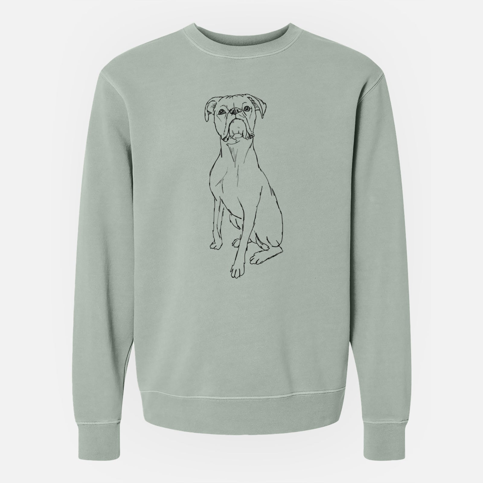 Doodled Daisy the Boxer - Unisex Pigment Dyed Crew Sweatshirt