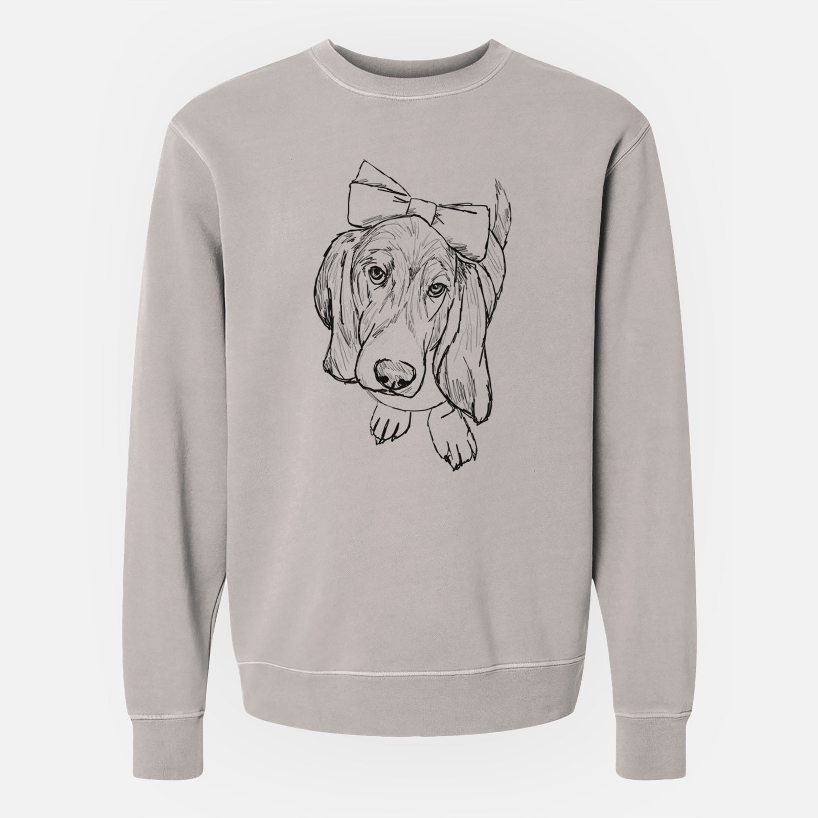 Doodled Daisy the Basset Hound - Unisex Pigment Dyed Crew Sweatshirt