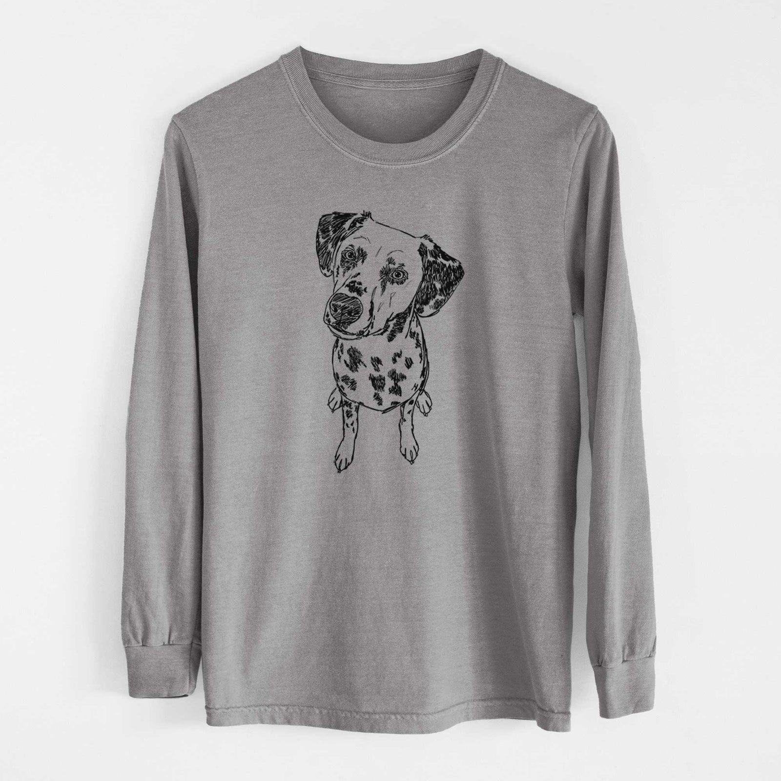Doodled Daisy Mae the Dalmatian - Heavyweight 100% Cotton Long Sleeve