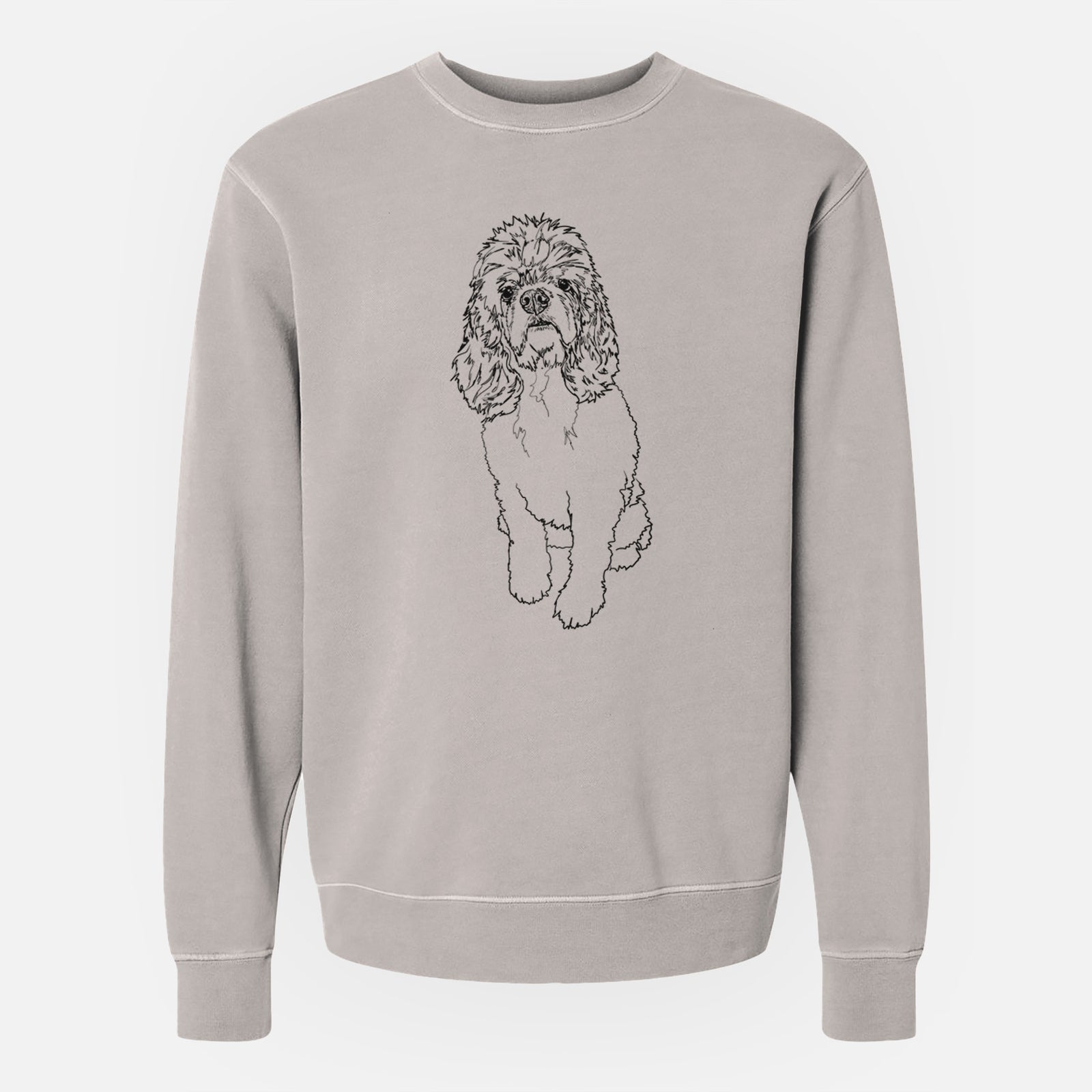 Doodled Dany the Cocker Spaniel - Unisex Pigment Dyed Crew Sweatshirt
