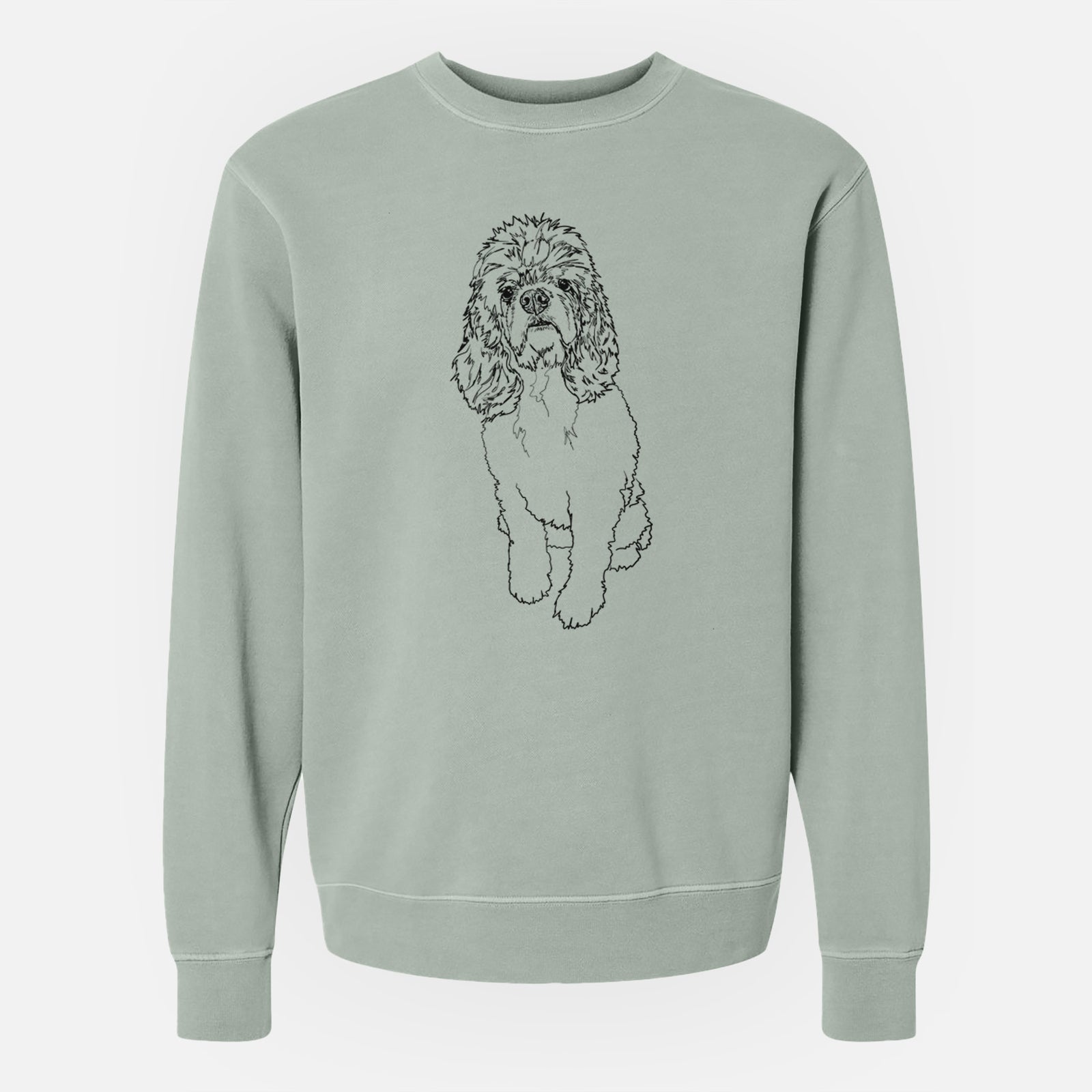 Doodled Dany the Cocker Spaniel - Unisex Pigment Dyed Crew Sweatshirt