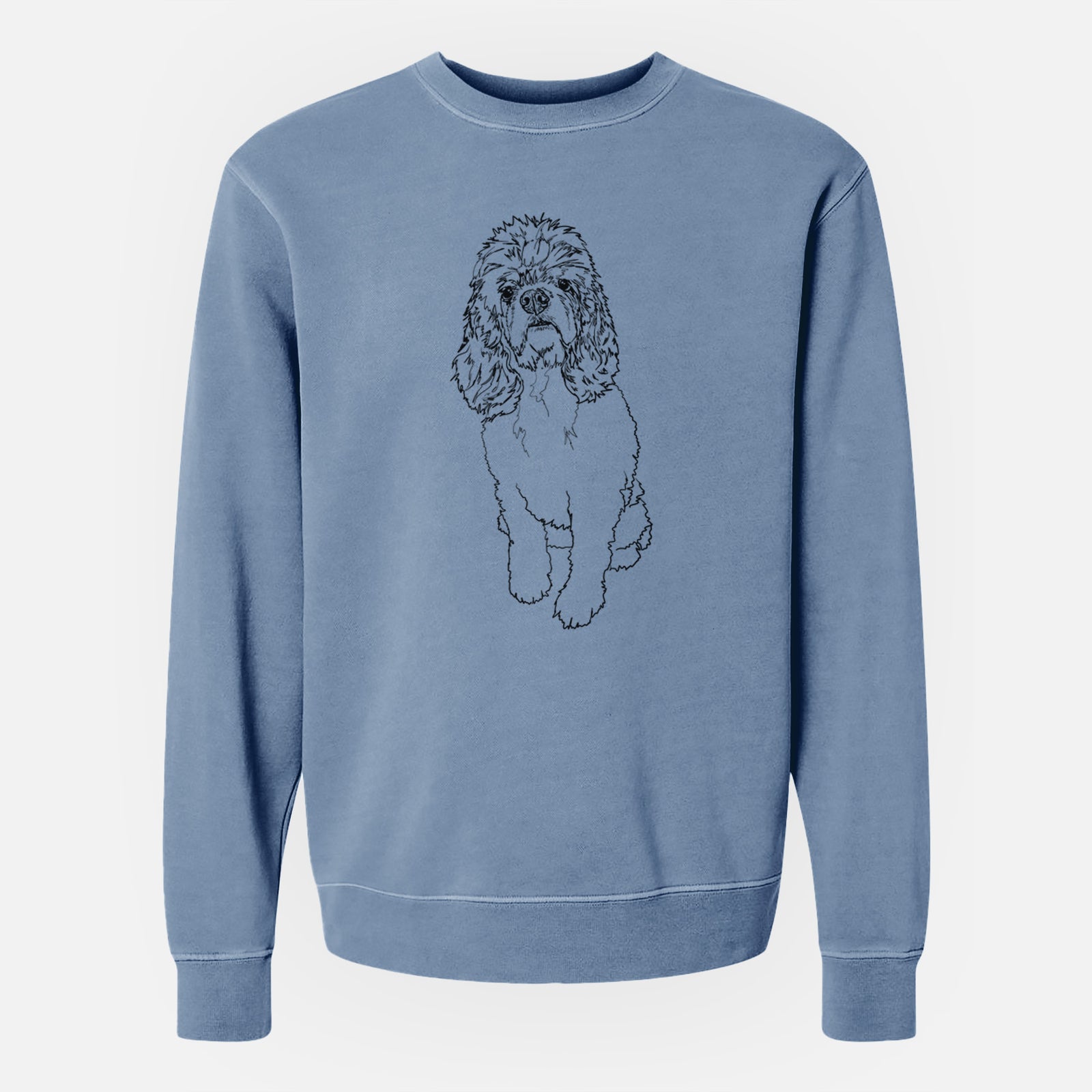 Doodled Dany the Cocker Spaniel - Unisex Pigment Dyed Crew Sweatshirt