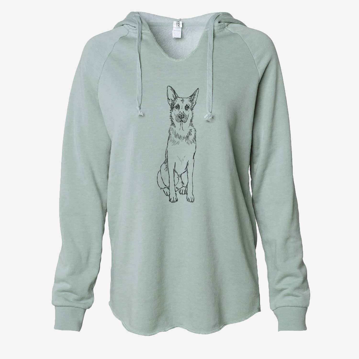Doodled Delta the German Shepherd - Cali Wave Hooded Sweatshirt