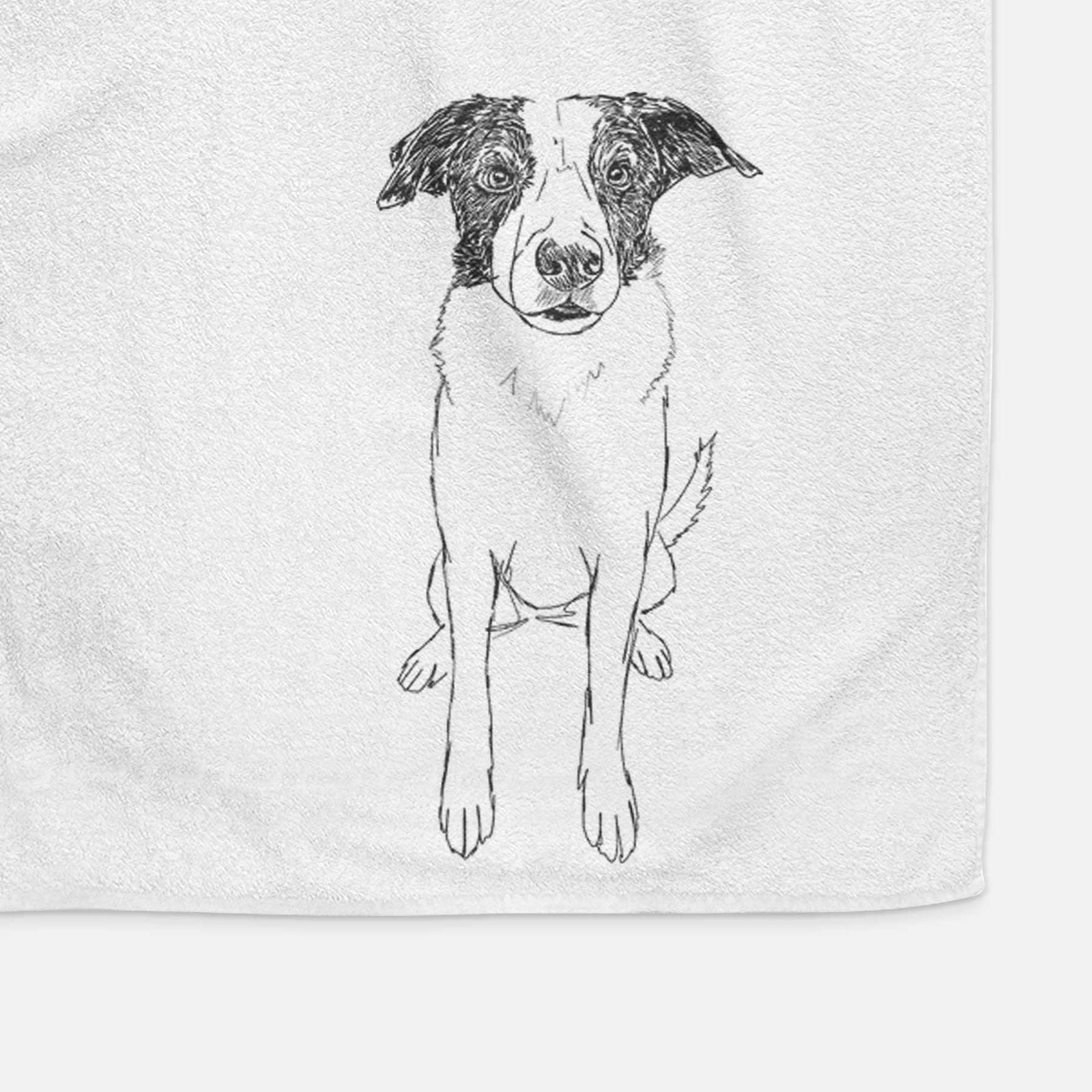 Doodled Dewey the Mixed Breed Decorative Hand Towel