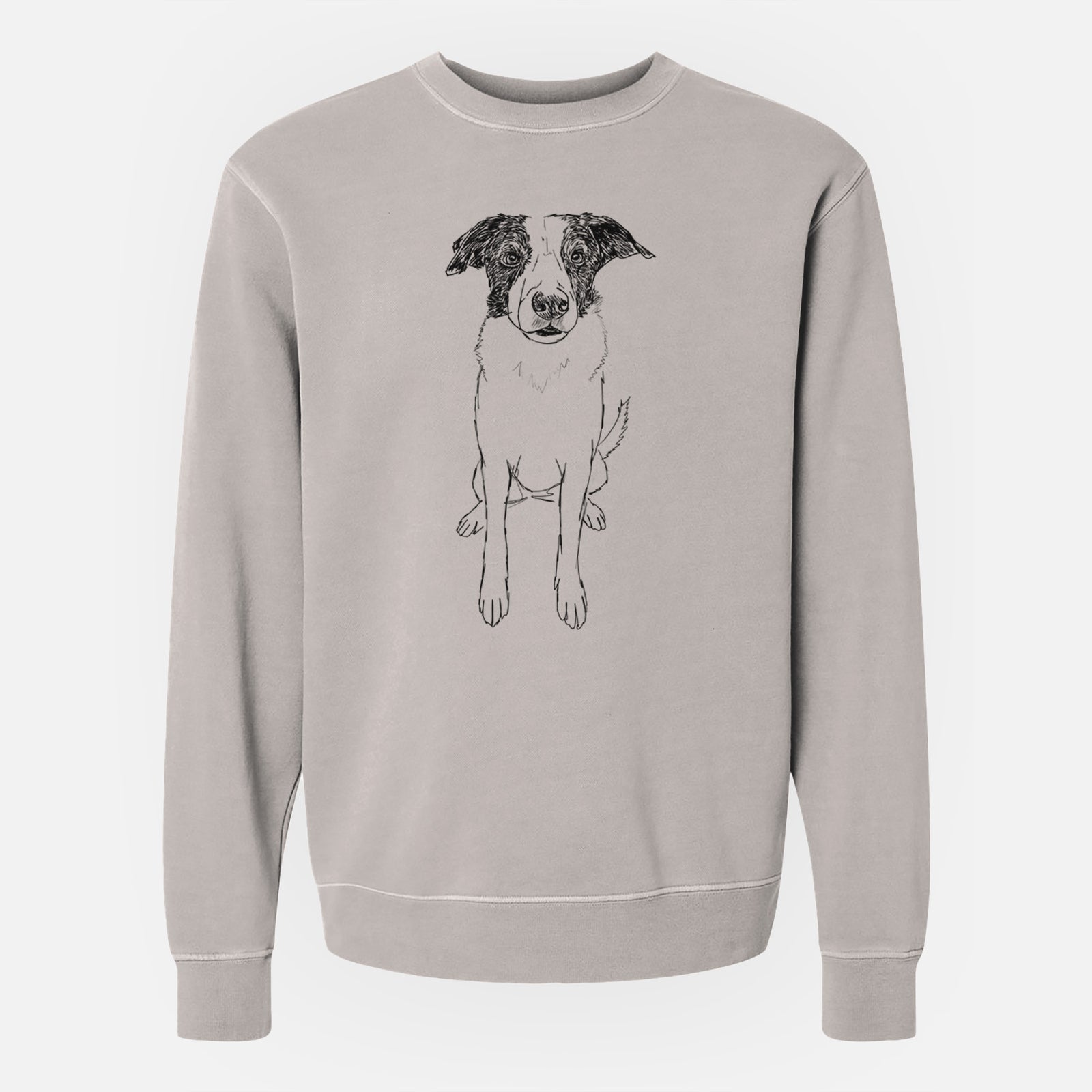 Doodled Dewey the Mixed Breed - Unisex Pigment Dyed Crew Sweatshirt