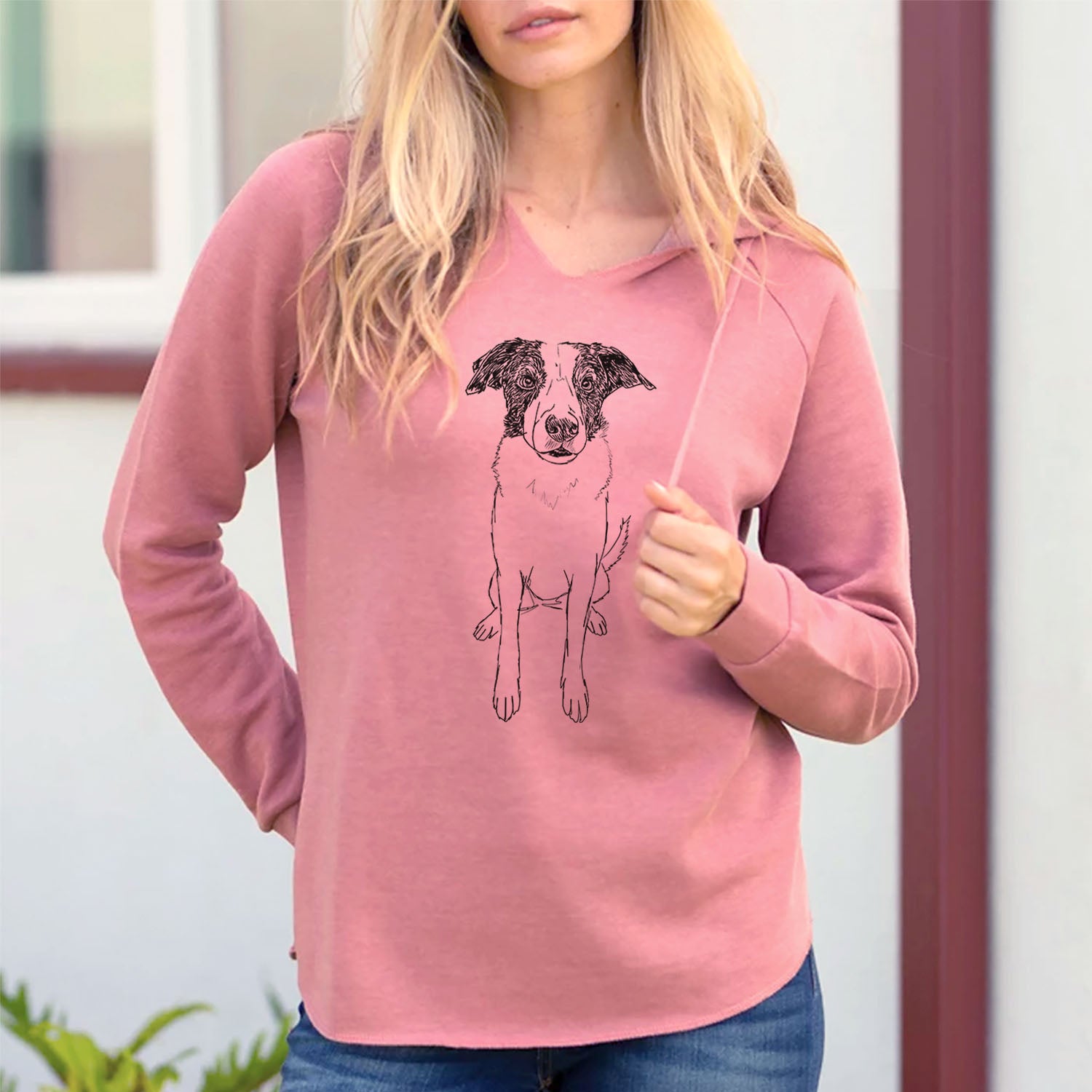 Doodled Dewey the Mixed Breed - Cali Wave Hooded Sweatshirt
