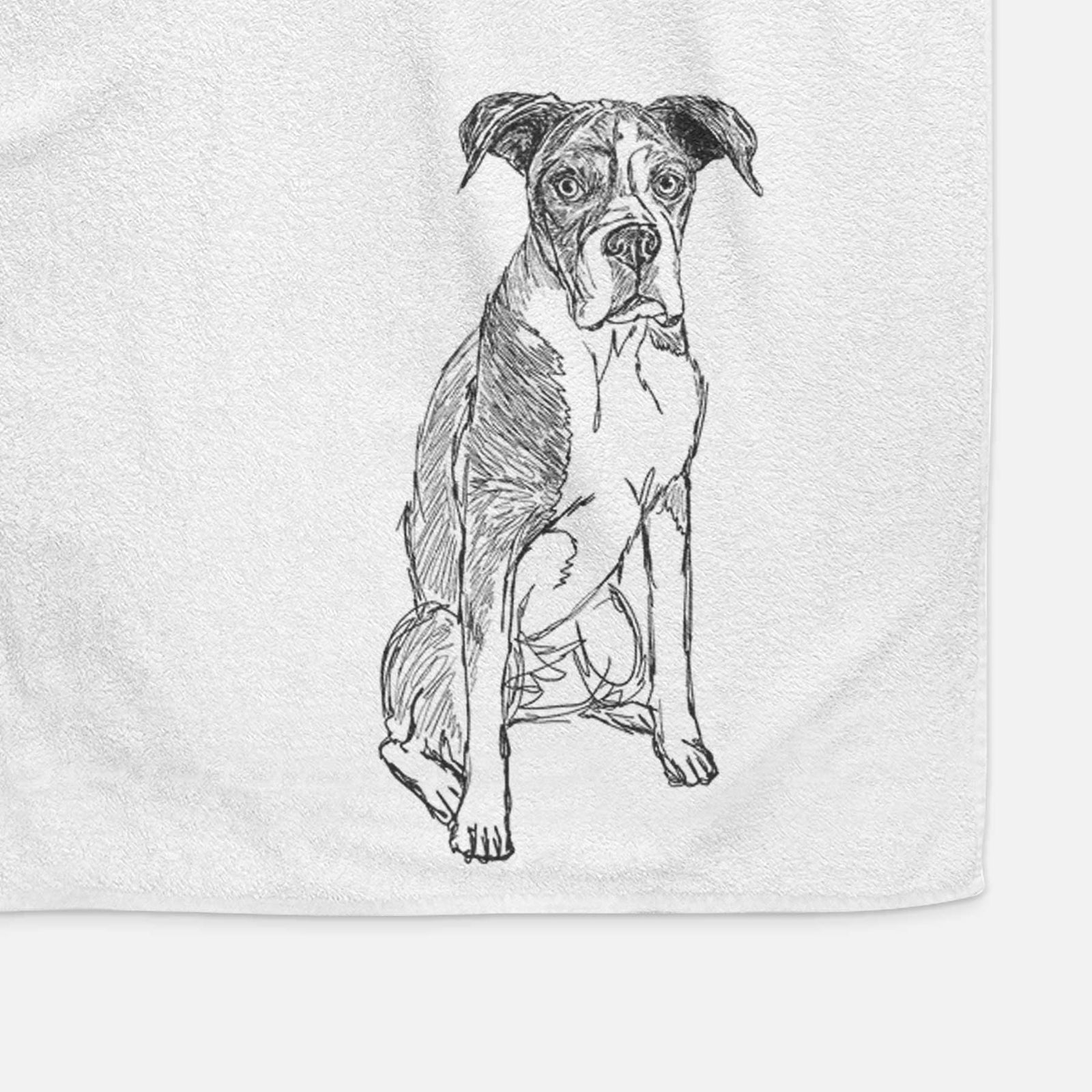 Doodled Dizzy the Boxer Decorative Hand Towel
