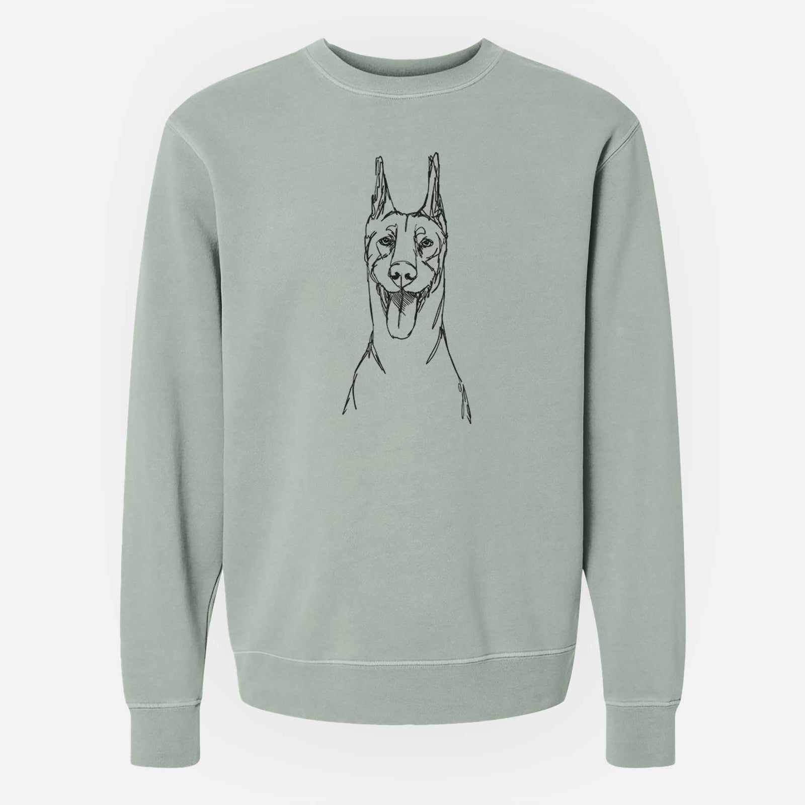 Doodled Doberman Pinscher the - Unisex Pigment Dyed Crew Sweatshirt
