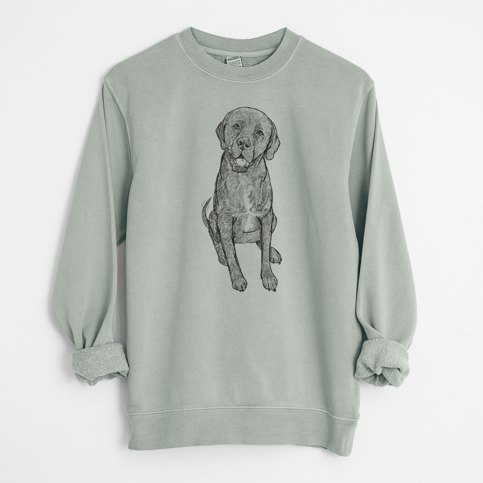 Doodled Dude the Dogue de Bordeaux Mix - Unisex Pigment Dyed Crew Sweatshirt